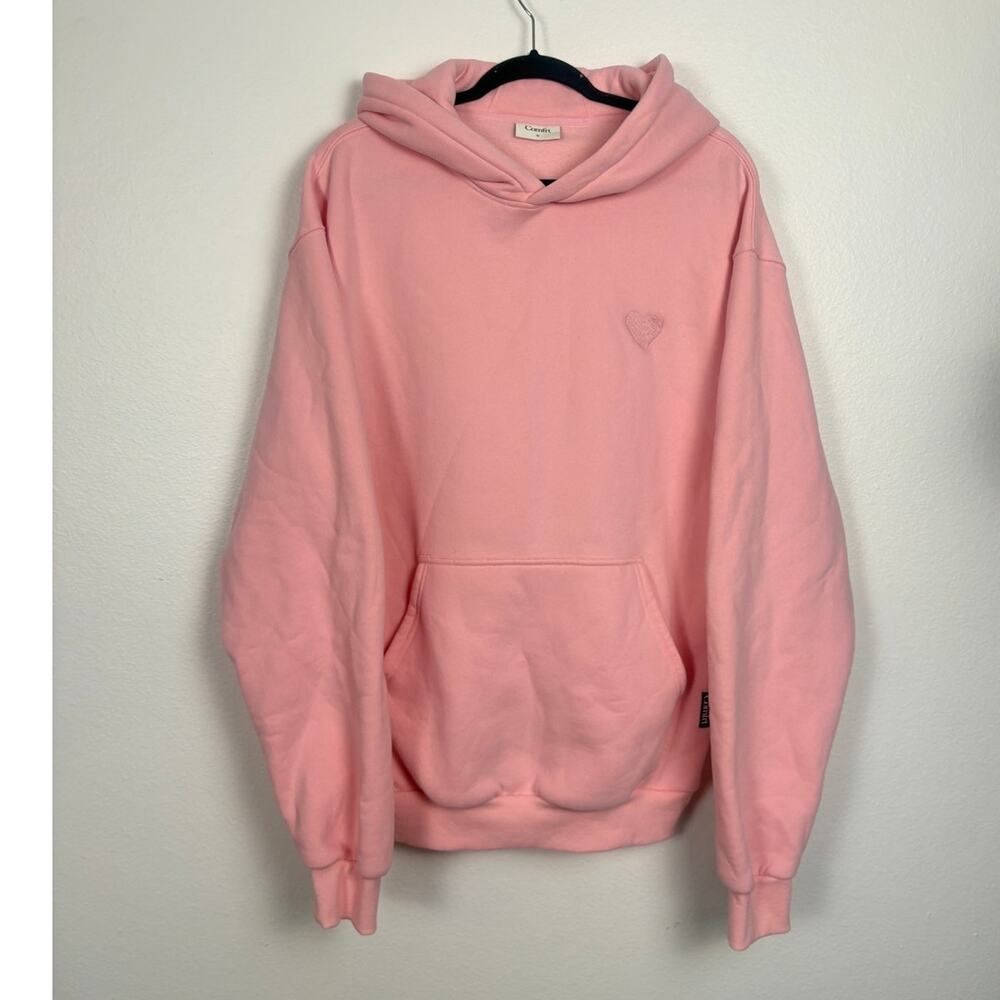 COMFRT Ways to Show Love Heart Embroidered Pink Valentines Hoddie Small